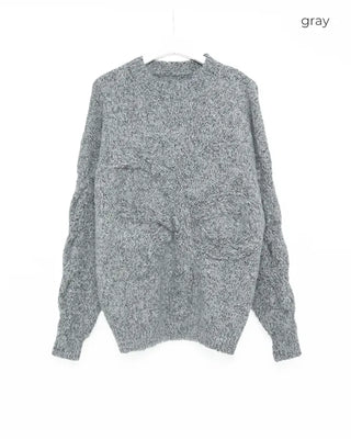 Big ribbon detail long-sleeved knit