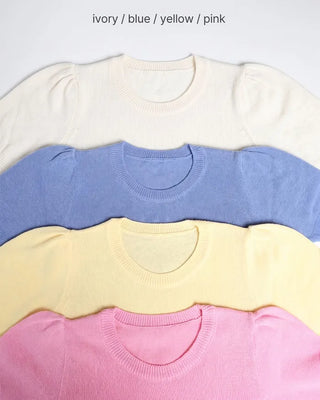 Simple round neck short-sleeved knit