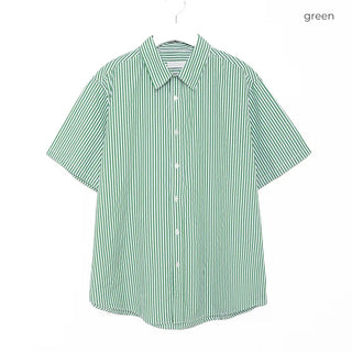 Unisex striped short-sleeved shirt