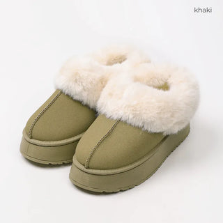 Suede fur loafers