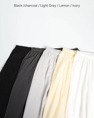 Colorful pintuck wide-leg pants