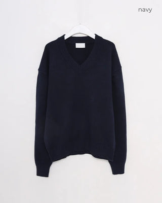 (Unisex) Basic V-neck knit