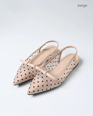 Polka Dot See-Through Flat Shoes