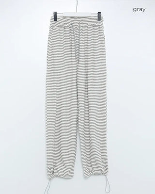 Striped wide-leg pants
