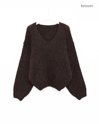 V-neck oversized knit