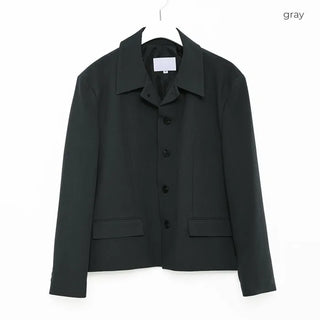 Button-collar cropped jacket