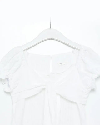Bust strap ribbon puff frill blouse