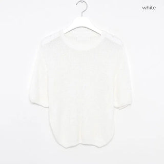 Round neck short-sleeved knit
