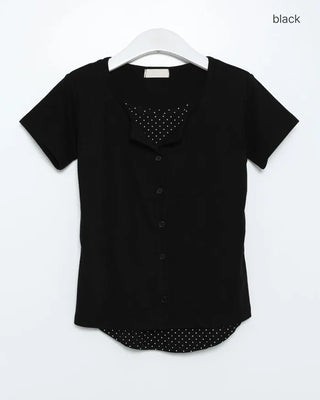 Dot Layered Half Cardigan
