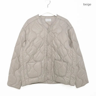 (Unisex) Quilted Button Jacket