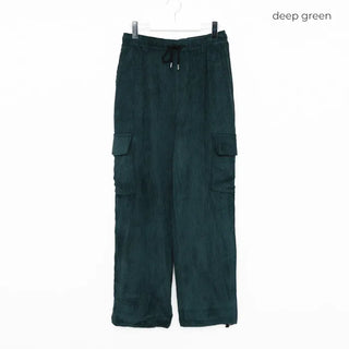 (Unisex) Corduroy Wide Cargo String Jogger Pants