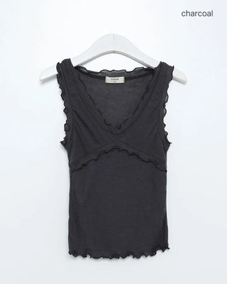 Frill neck layered sleeveless top