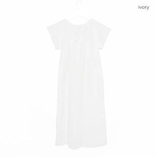 Ribbon Shirring Long Dress