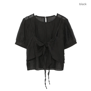 Ribbon layered blouse