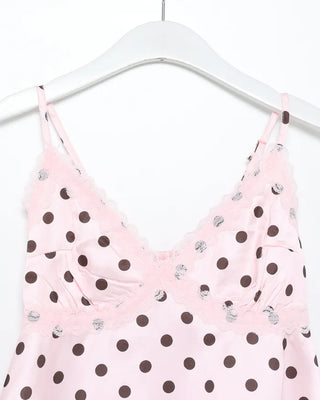 Dot bust cross lace camisole blouse