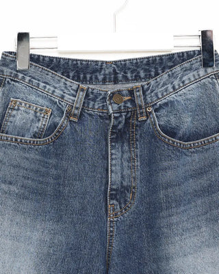 Loose-fit washed denim pants