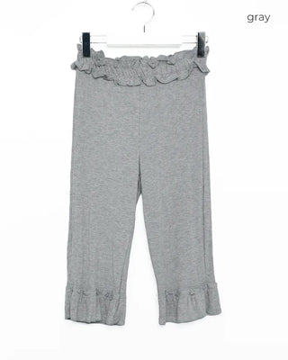 Frilled Ribbed Capri Pants