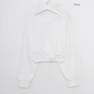 Off-shoulder cropped sweatshirt