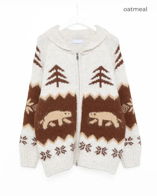 Cowichan wool knit cardigan