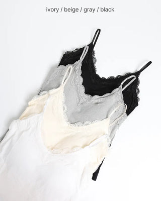 Lace camisole with built-in cups