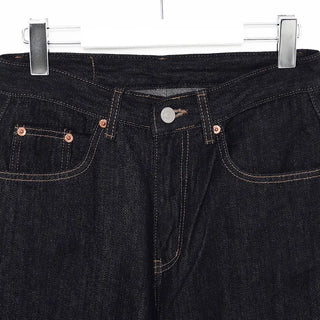 Non-washed wide-leg denim pants