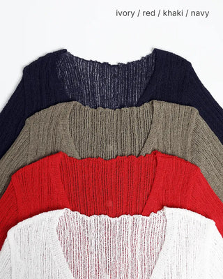 V-neck sheer slim-fit cardigan