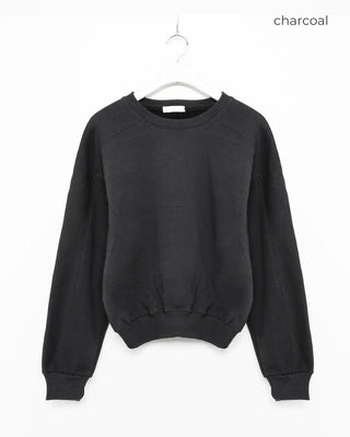 Color-block brushed fleece sweatshirt