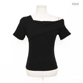 Asymmetrical Off-Shoulder T-Shirt