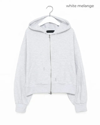 Cropped double-zip hoodie