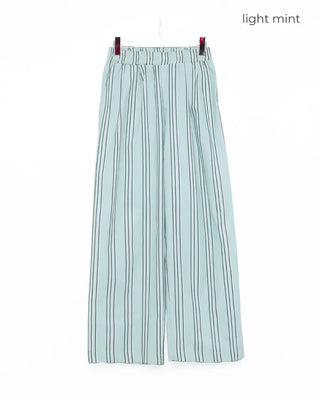 Elastic waist triple stripe cotton pants