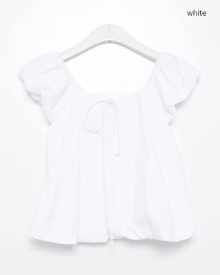 Ribbon puff sleeve blouse