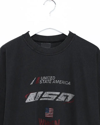 (Unisex) USA Pigment Loose Half T-Shirt