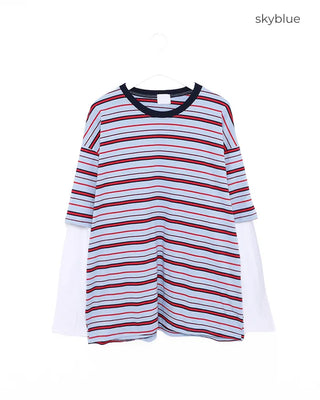 (Unisex) Striped Layered T-Shirt