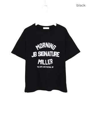 morning lettering half-sleeve T-shirt