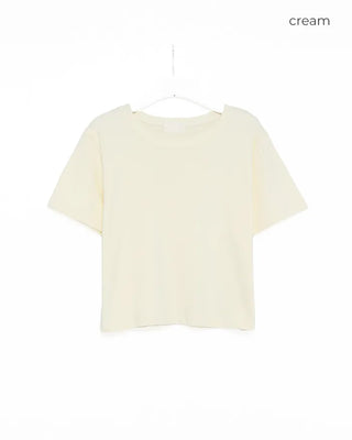 Round Simple Crop Short Sleeve T-Shirt