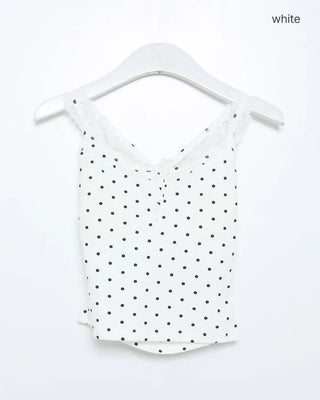 Cup-attached polka dot camisole