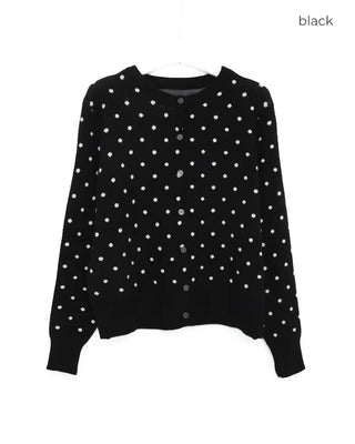 Polka Dot Knit Cardigan