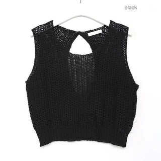 Back-cut low-gauge sleeveless knit