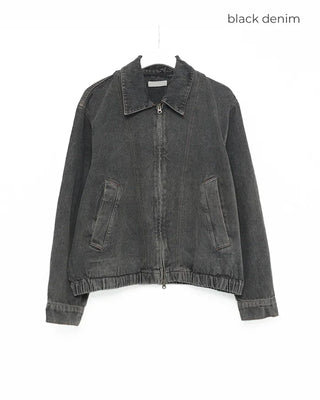 Stitch design denim blouson