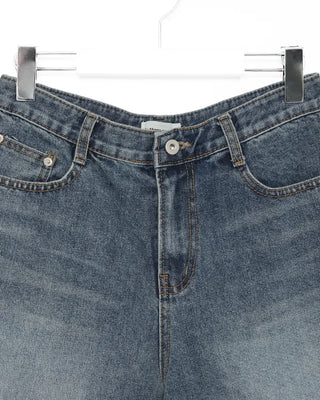 Vintage Wash Bermuda Denim Pants