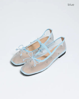 Polka dot mesh Mary Jane shoes