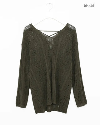 See-through perforated knit