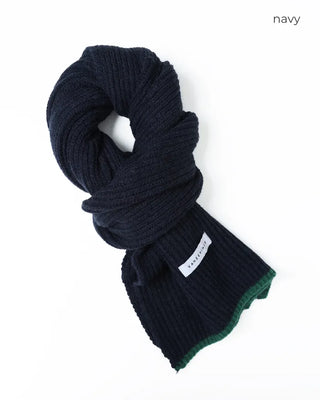 Color-blocked ribbed scarf