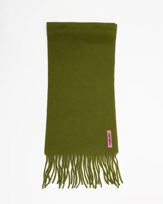 Simple fringe wool knit scarf