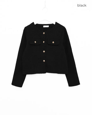 Classic gold button tweed jacket
