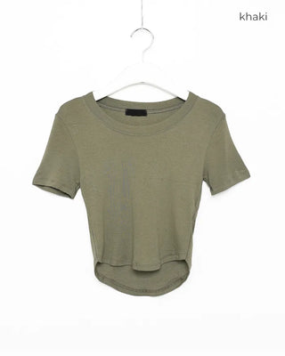 Round-cut cropped T-shirt