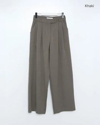 Two-pleat wide slacks