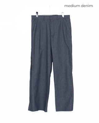 Side-tuck denim slacks