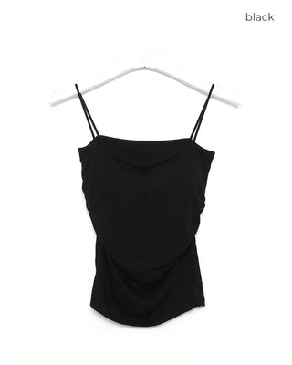 Side-shirred cap camisole