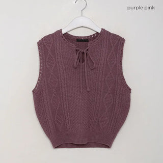Ribbon knit vest